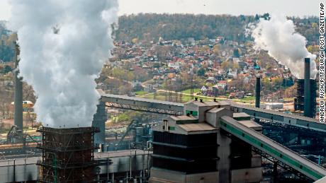 Clairton Coke Works in Clairton, Pennsylvania, where the Allegheny County Health Department issued an air pollution watch in April for the Mon Valley after air quality readings showed an unexpected increase in PM 2.5.