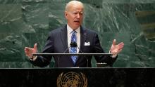 US President Joe Biden addresses the 76th Session of the UN General Assembly on September 21, 2021 in New York. (Photo by EDUARDO MUNOZ / POOL / AFP) (Photo by EDUARDO MUNOZ/POOL/AFP via Getty Images)