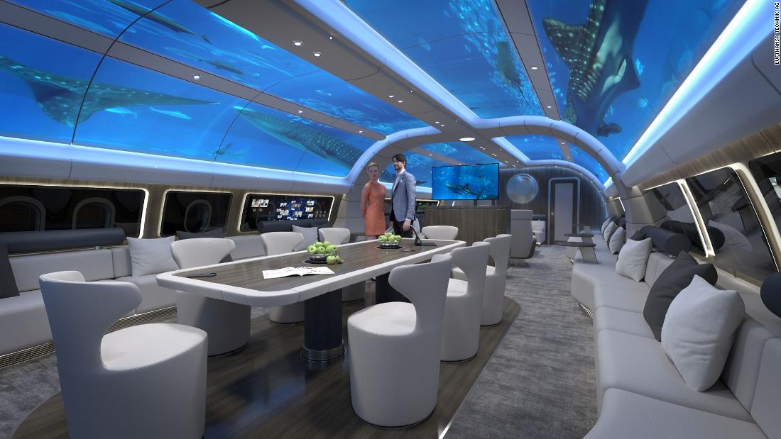 The airplane concept with an 'underwater' cabin