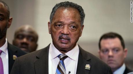 The Rev. Jesse Jackson speaks during a news conference after the verdict was read in the trial of former Minneapolis police Officer Derek Chauvin, Tuesday, April 20, 2021, in Minneapolis, in the death of George Floyd.