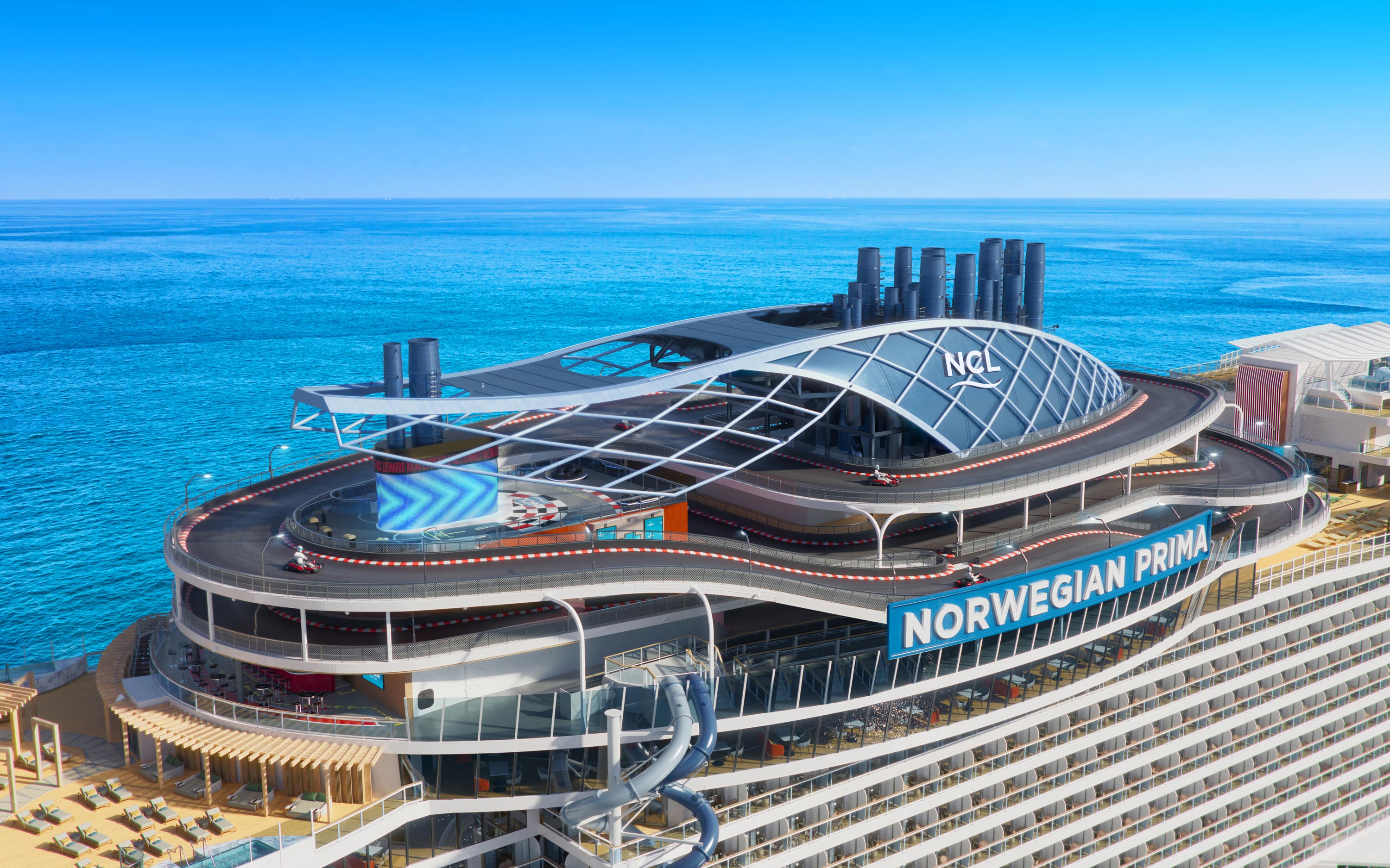 Norwegian Prima: New cruise ship to feature world's first free-fall dry slide at sea and a three-level racetrack | CNN Travel