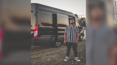 Navod Ahmir, 28, drives his 2018 Ford Transit van on frequent long road trips. His partner regularly comes along for the ride.