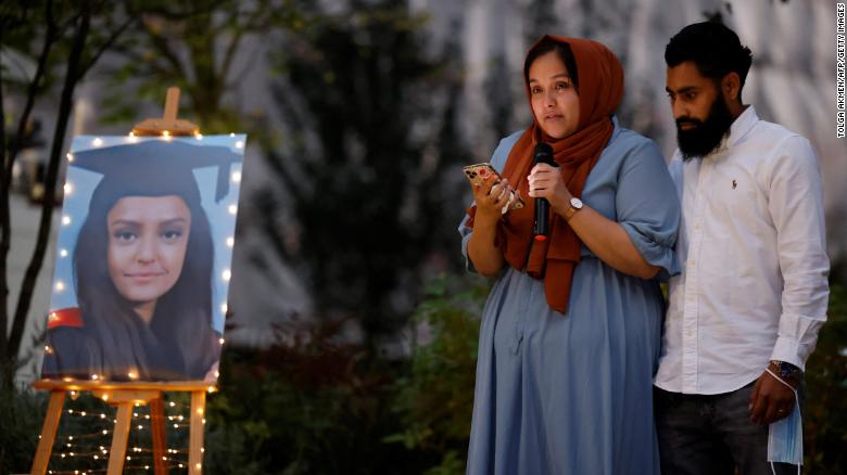 Sabina Nessa&#39;s sister pays tribute to her during a candlelight vigil in Kidbrooke on Friday evening.