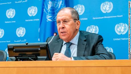 Press conference by Minister for Foreign Affairs of the Russian Federation Sergey Lavrov at UN Headquarters during United Nations High week.
