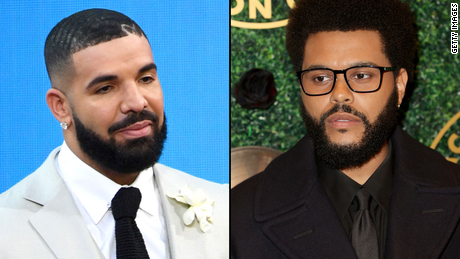Ryerson University is offering a class about Canadian artists Drake, left, and The Weeknd, right.