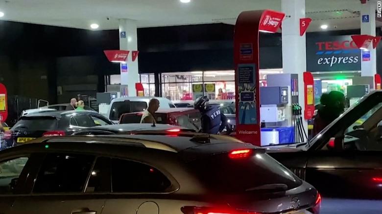 Long queues have formed at gas stations amid supply shortages.