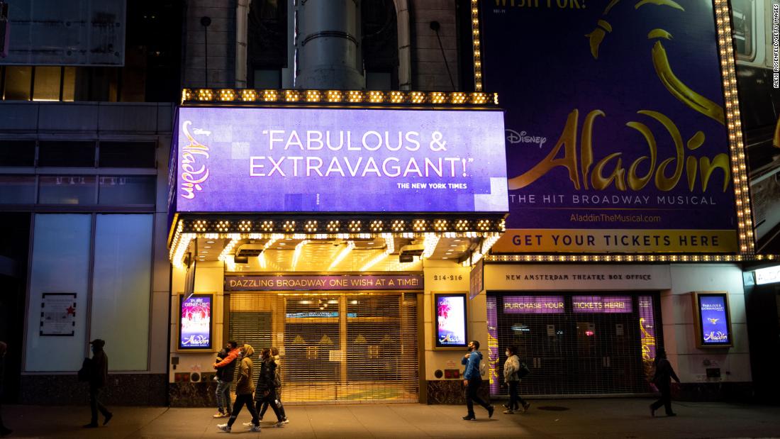 'Aladdin' Broadway show resumes a day after Covid-19 cases canceled performance