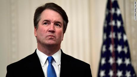 In this Oct. 8, 2018, file photo, Supreme Court Justice Brett Kavanaugh stands before a ceremonial swearing-in in the East Room of the White House in Washington. 