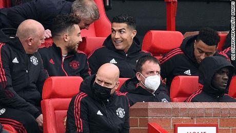 Cristiano Ronaldo began the match against Everton on the substitutes&#39; bench.