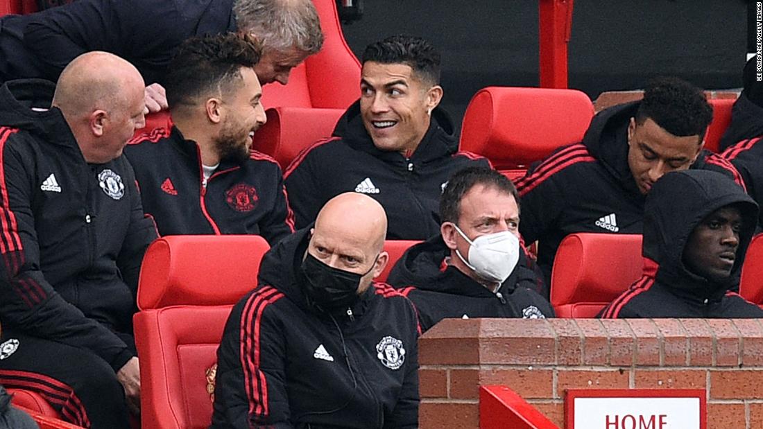 Cristiano Ronaldo is named on the substitutes' bench as Manchester United draw with Everton