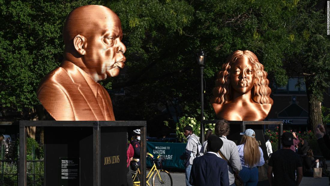 Bronze busts honor Floyd, Taylor and Lewis in New York