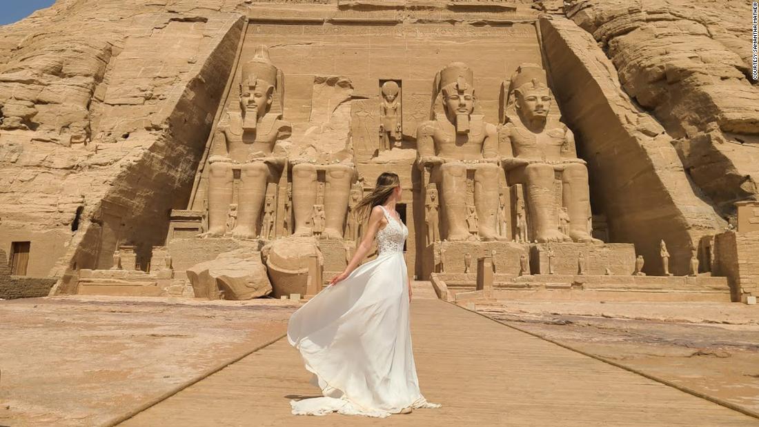 Her vow to keep wearing this wedding dress sparked a sweet travel tradition