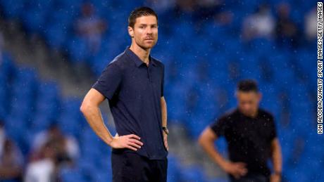Real Sociedad B manager Xabi Alonso looks on during the La Liga SmartBank match against SD Huesca.