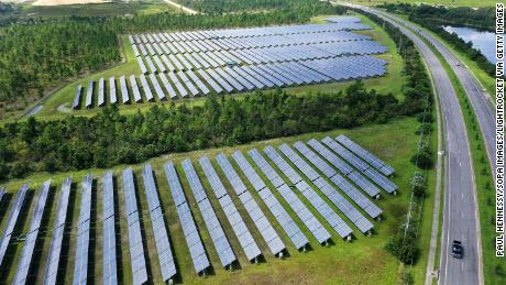 The Stanton Solar Farm outside of Orlando, Florida, produces six megawatts of electricity, or enough to power about 1,200 homes, according to Duke Energy.
