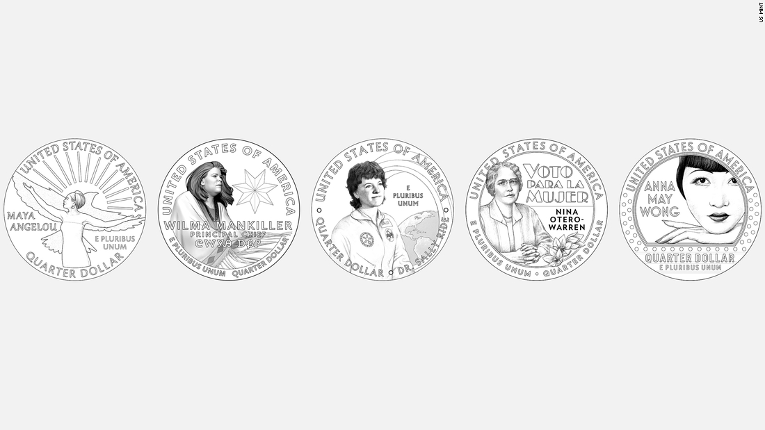 From Maya Angelou to Anna May Wong, these pioneering women will appear on US quarters next year