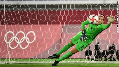 Labbe saved two penalties during the shootout against Sweden.