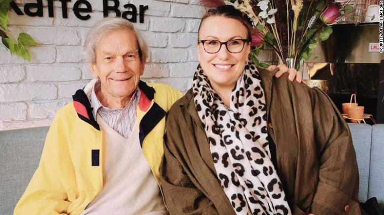 Melanie McTighe and her father in mid-2020, during a break in Sydney's Covid-19 restrictions.