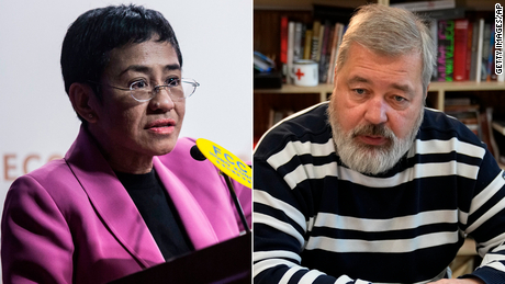 The Nobel Peace Prize is awarded to Maria Ressa and Dmitry Muratov