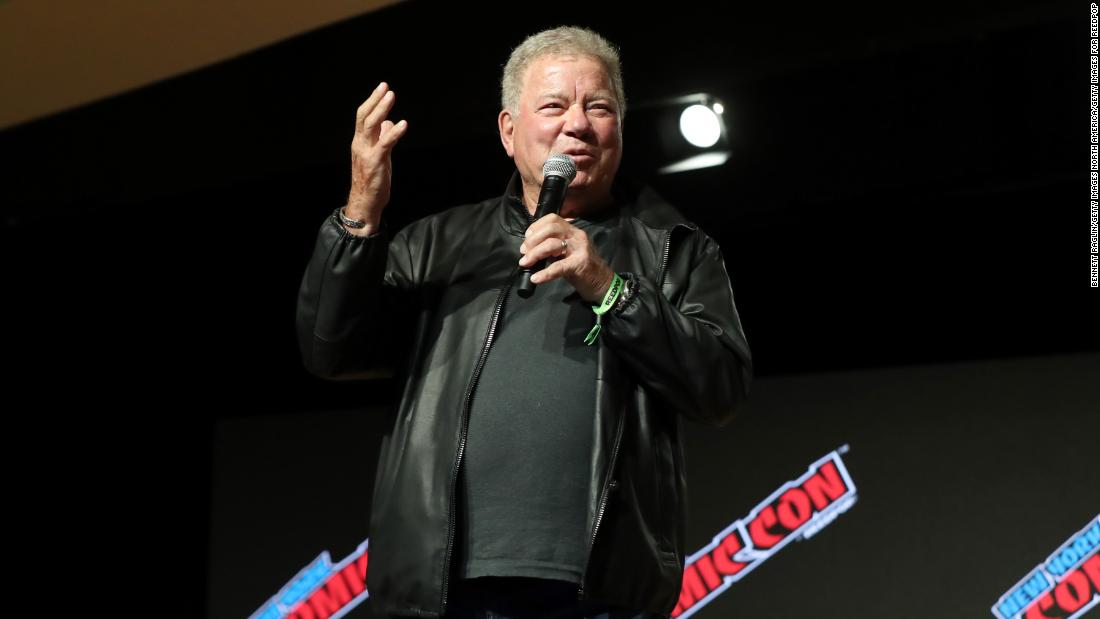 William Shatner jokes with crowd at New York Comic Con about space flight: 'I'm Captain Kirk and I'm terrified'