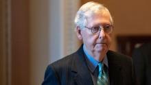 WASHINGTON, DC - OCTOBER 07: Senate Minority Leader Mitch McConnell (R-KY) arrives at the U.S. Capitol October 7, 2021 in Washington, DC. Senate Democrats and Republicans are nearing a deal that will temporarily raise the debt ceiling through early December. (Photo by Drew Angerer/Getty Images)