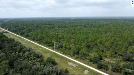 Drone footage shows the Carlton Reserve in Venice, Florida, on October 8, 2021.