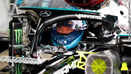 Valtteri Bottas prepares to drive on the grid during the F1 Grand Prix of Turkey at Intercity Istanbul Park on October 10, 2021 in Istanbul, Turkey.