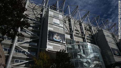 A picture shows the exterior of Newcastle United football club&#39;s stadium St James&#39; Park in Newcastle upon Tyne in northeast England on October 8, 2021.
