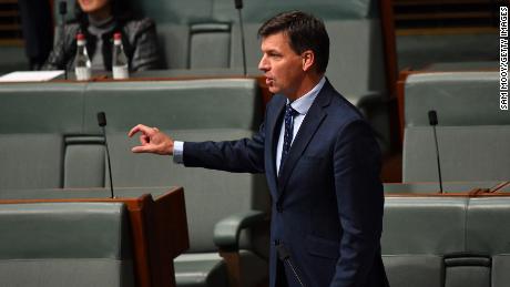 Minister for Energy Angus Taylor during Question Time in the House of Representatives at Parliament House on May 13, 2020 in Canberra, Australia.