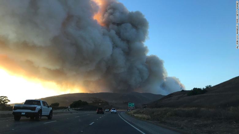Alisal Fire prompts evacuations in Santa Barbara County and closure of part of California’s iconic Highway 101