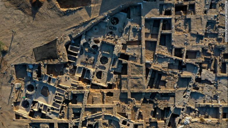 This aerial photo shows the Tel Yavne excavation site, where a massive wine production facility was discovered.