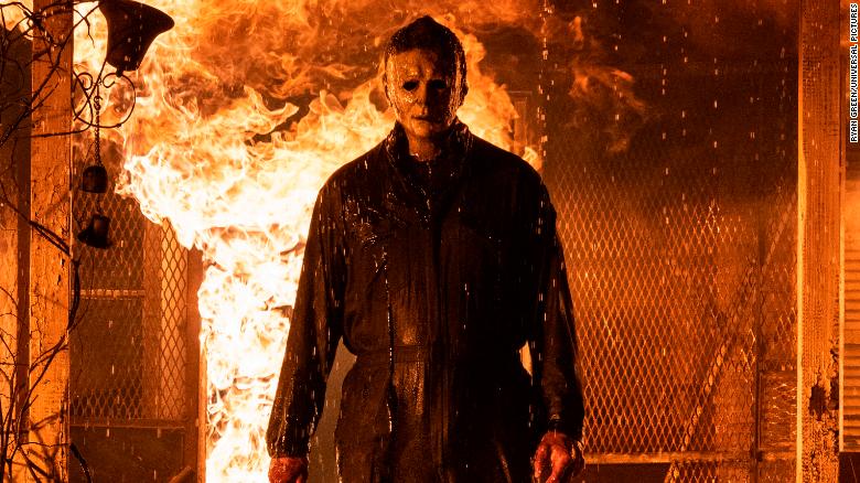 Michael Myers (aka The Shape) in Halloween Kills, directed by David Gordon Green.