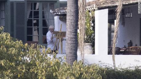 UK Prime Minister Boris Johnson was apparently photographed painting while on holiday in Spain.