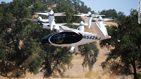 Joby Aviation&#39;s eVTOL aircraft can take off and land like a helicopter but fly like a plane. (John General/CNN)