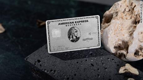 american express amex business platinum card on black rock