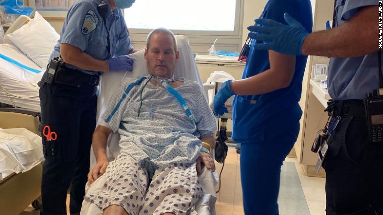 Robby Walker left Saint Francis hospital unable to stand without the help of a walker.