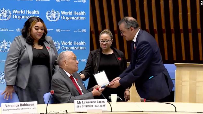 The World Health Organization honors the late Henrietta Lacks for her contributions to scientific research