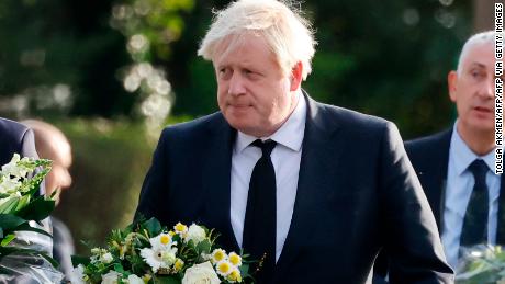 UK Prime Minister Boris Johnson visits the scene where the MP was fatally stabbed in a terrorist incident