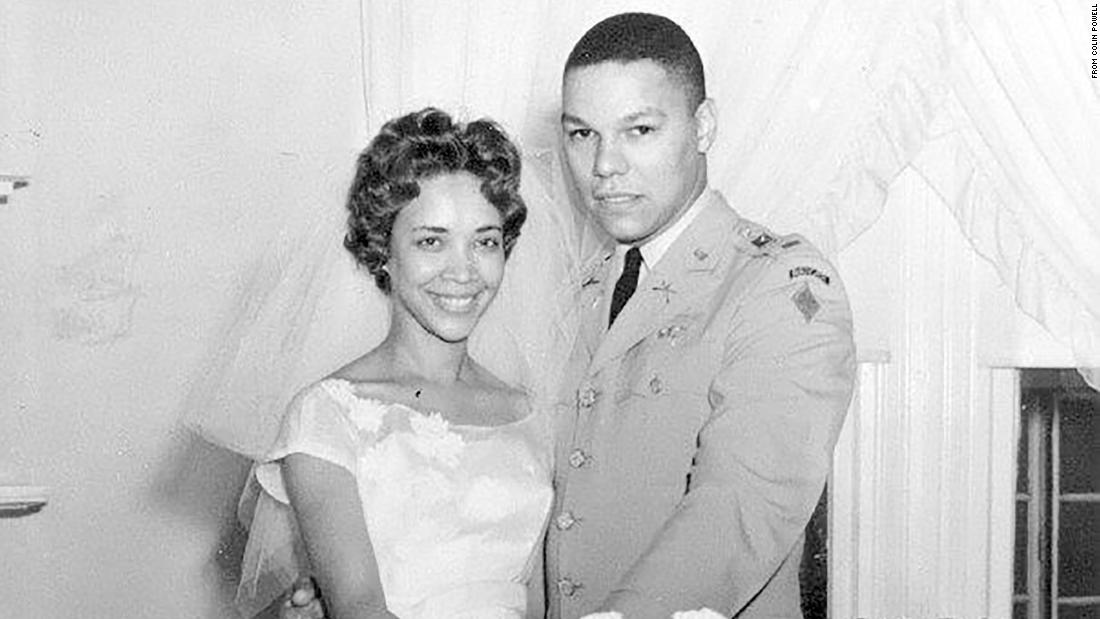 Powell married his wife, Alma, in 1962, He joined the US Army in 1958 and served two tours of duty in South Vietnam.