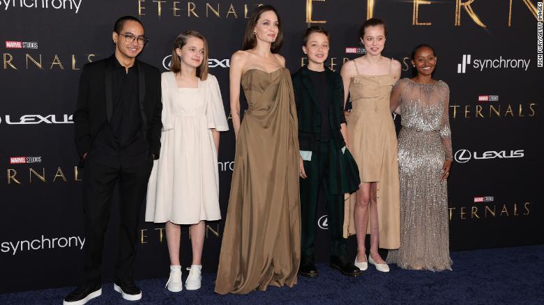 Angelina Jolie makes rare appearance with kids on ‘Eternals’ red carpet