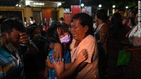 See emotional reunion as Myanmar frees hundreds of anti-coup protesters