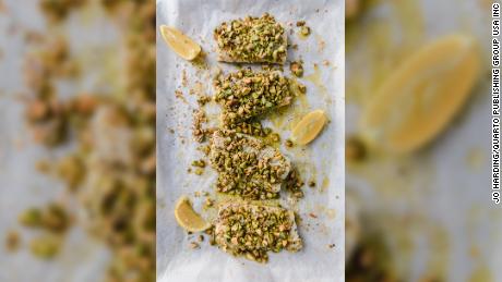 This Lemon Baked Cod With Pistachio Crust has a nut topping that adds a flavorful crunch.