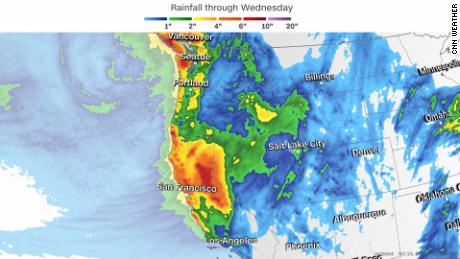 Precipitation forecast through Wednesday.