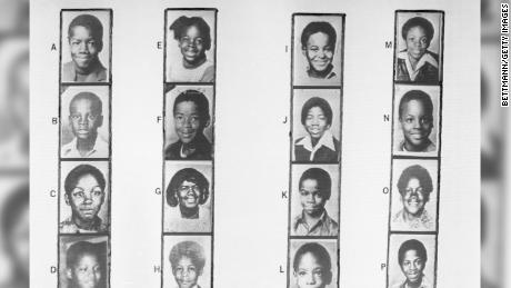 Atlanta&#39;s missing and murdered children are shown; Anthony Bernard Carter can be found next to the letter N. 