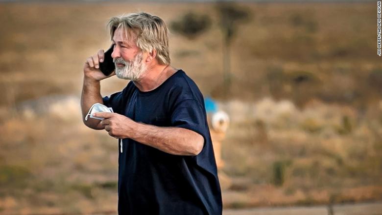 A distraught Alec Baldwin is seen in the parking lot last week outside the Santa Fe County Sheriff&#39;s Office.