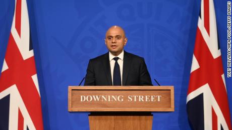 Javid pictured at Downing Street on October 20.