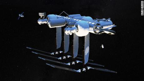 A rendering of a space station project by Jeff Bezos&#39; Blue Origin, dubbed &quot;Orbital Reef&quot;.