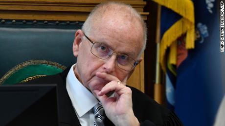 Circuit Court Judge Bruce Schroeder listens during the pretrial hearing of Kyle Rittenhouse in Kenosha Circuit Court, Monday, October 25, 2021, in Kenosha, Wisconsin.