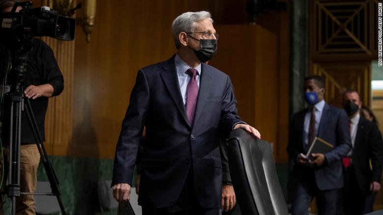 US Attorney General Merrick Garland walks into the hearing room ahead of a Senate Judiciary Committee hearing on October 27, 2021 in Washington, DC. 