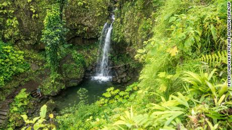Smaragdgroene vijver en waterval in het nationale park Morne Trois Pitons in Dominica.