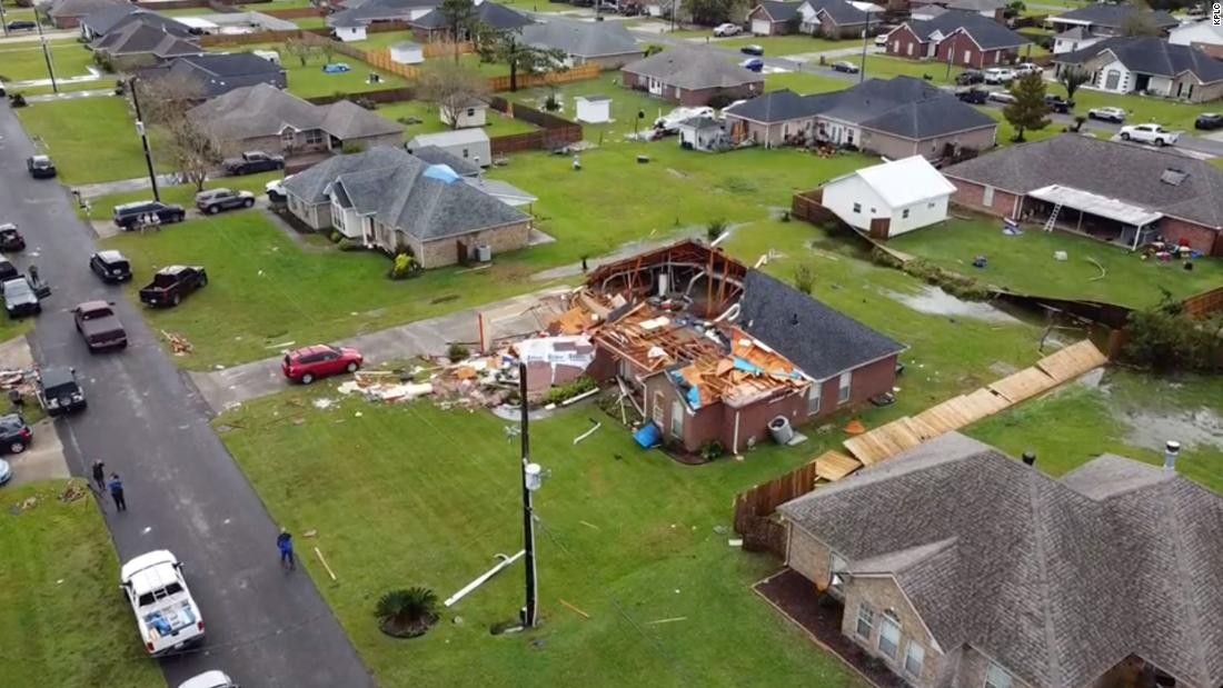 Tornado left two people injured and several homes damaged after sweeping through Lake Charles, Louisiana
